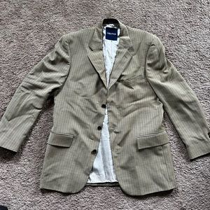 Vintage Nautica 100% Wool Houndstooth Blazer Sports Coat